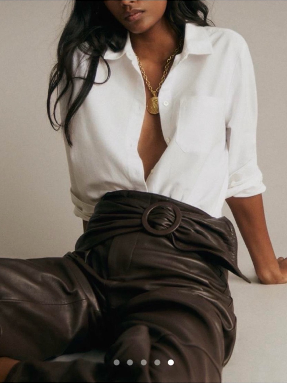 Sézane Classic White Button-Down Shirt with Chest Pocket